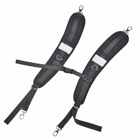 Adjustable padded replacement backpack straps for waterproof backpack - black, for adults
