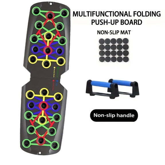 Adjustable push-up board, sturdy lightweight home gym gear for chest & strength training, supports pushups, pull-ups and dips.