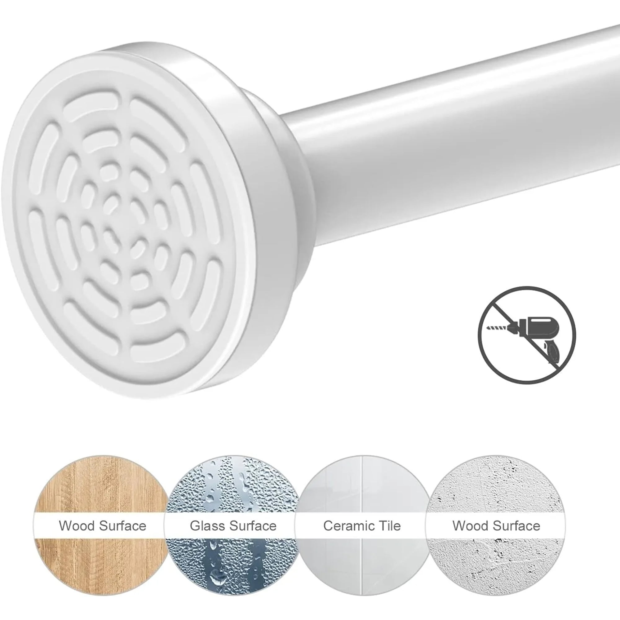 Adjustable rustproof 72" Straight Tension Shower Curtain Rod