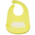 thumbnail image 1 of Adjustable silicone 3D baby bib with cute cat pattern, can hold food residue, waterproof and dirt proof, BPA free (yellow), 1 of 7