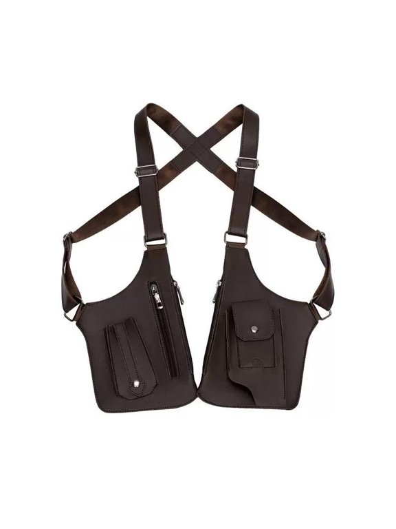 Adjustable underarm backpack for men and women, anti-theft hidden storage, premium leathe