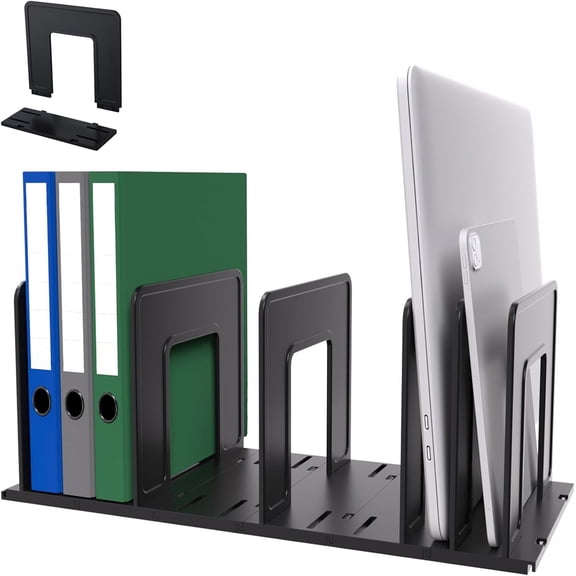 Adjustable vertical file divider, expandable upright file shelf, desktop folder organizer, school office file organizer shelf divider,