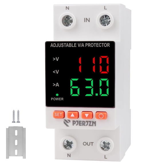 Adjustable voltage protector 110/230263 adjustable smart circuit breaker voltage protector current limiting fast break overvoltage undervoltage delay protection automatic reset