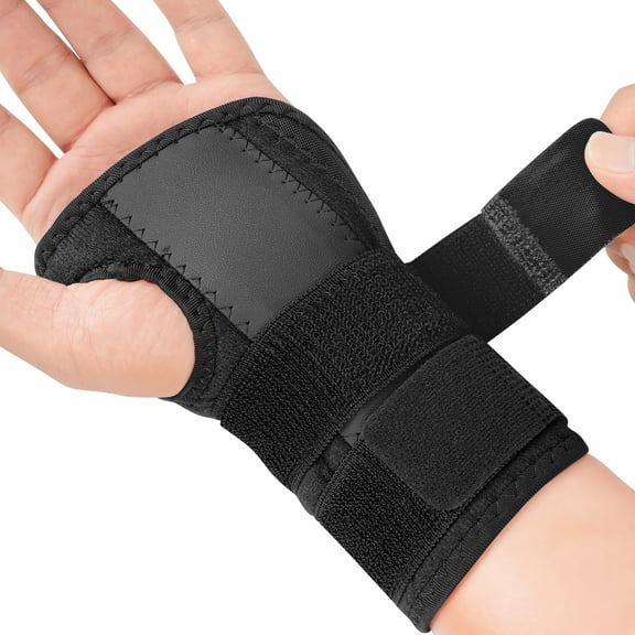 Adjustable wrist support band with soft padding - Dual splints and arm stabilizer compression sleeve for tendonitis, arthritis, and joint pain[right】