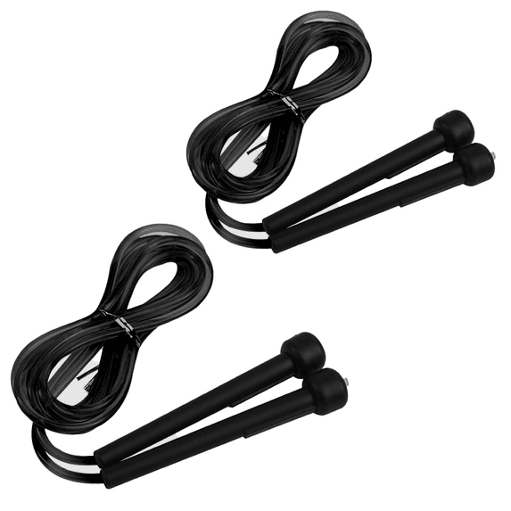 AdjustableJump Rope for Cardio Fitness - Versatile Both Kids and Adults - Jump Rope for Exercise - Black *2