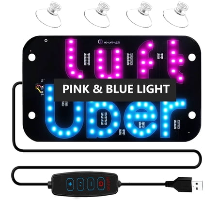 Adjusted Led Light Signs for Car Windshield, Taxi Sign Light Glow LED Sign with Suction Cups & Universal USB-Plug, Light Board Sign Car Accessories Suitable for All Cars