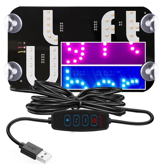 Adjusted Led Light Signs for Car, Taxi Sign Light Windshield, Glow LED Sign Decal Stickers with Suction Cups Flashing Hook on Car Window LED Bright Lights USB Plug (Blue/Pink)