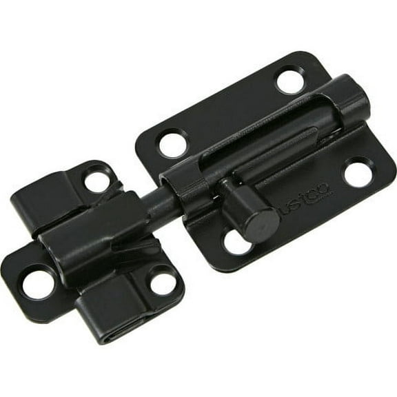 Adjustlock 2-1/2" Barrel Bolt, 2-Part Black Steel w Mounting Screws (854477)