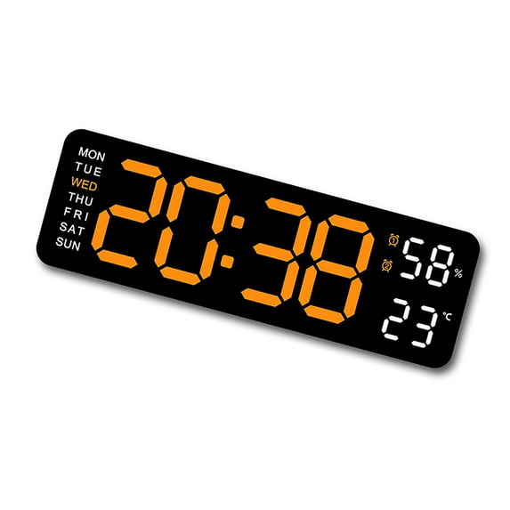 Adjustment Brightness LED Digital Wall Clock with Temperature Display ...