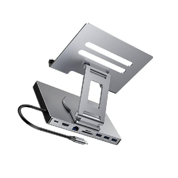 Adjustment USB C Docking Station Stand 100W Power Aluminum Bracket Ethernet