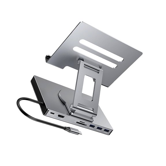 Adjustment USB C Docking Station Stand 100W Power Aluminum Bracket Ethernet