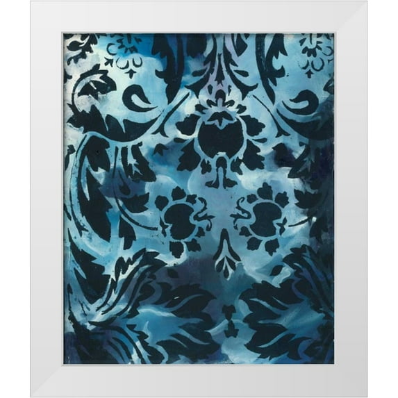 Adkin, Arielle 20x24 White Modern Wood Framed Museum Art Print Titled - Indigo Patterns III