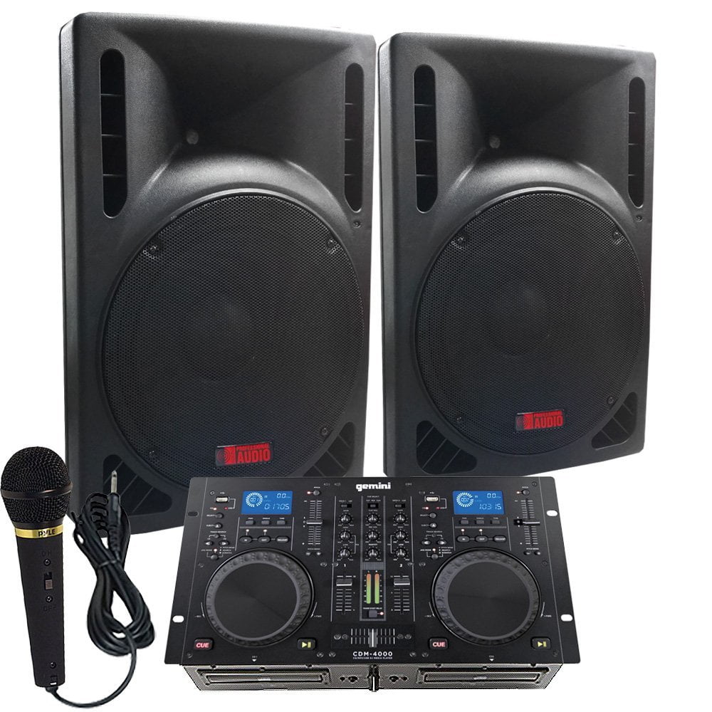 Adkins Pro Starter DJ PA System with Speakers, Mixer/Cd Player, Microphone