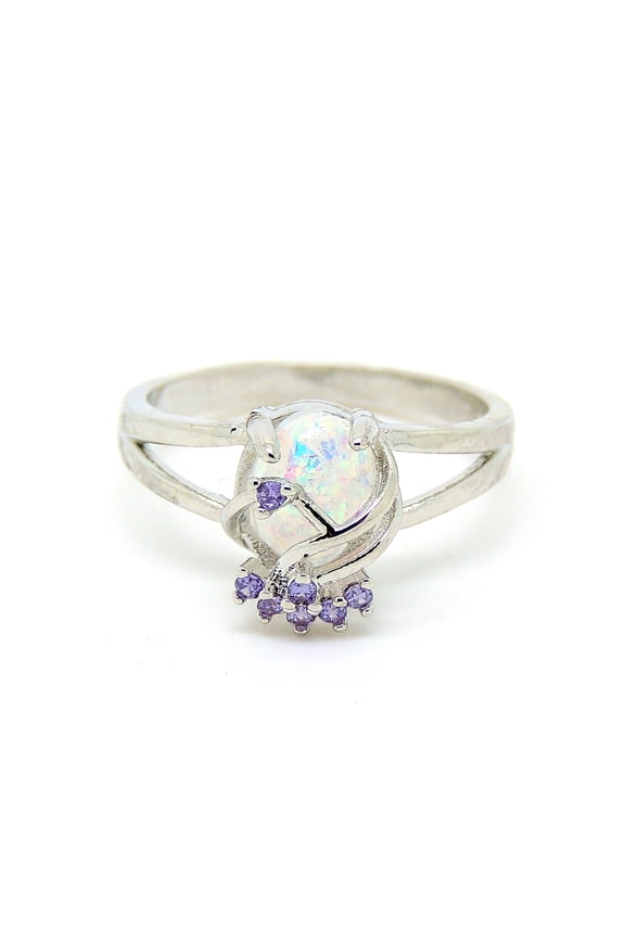 Adlai Simulated Fire Opal Ring Women Purple Cubic Zirconia Ginger Lyne Collection
