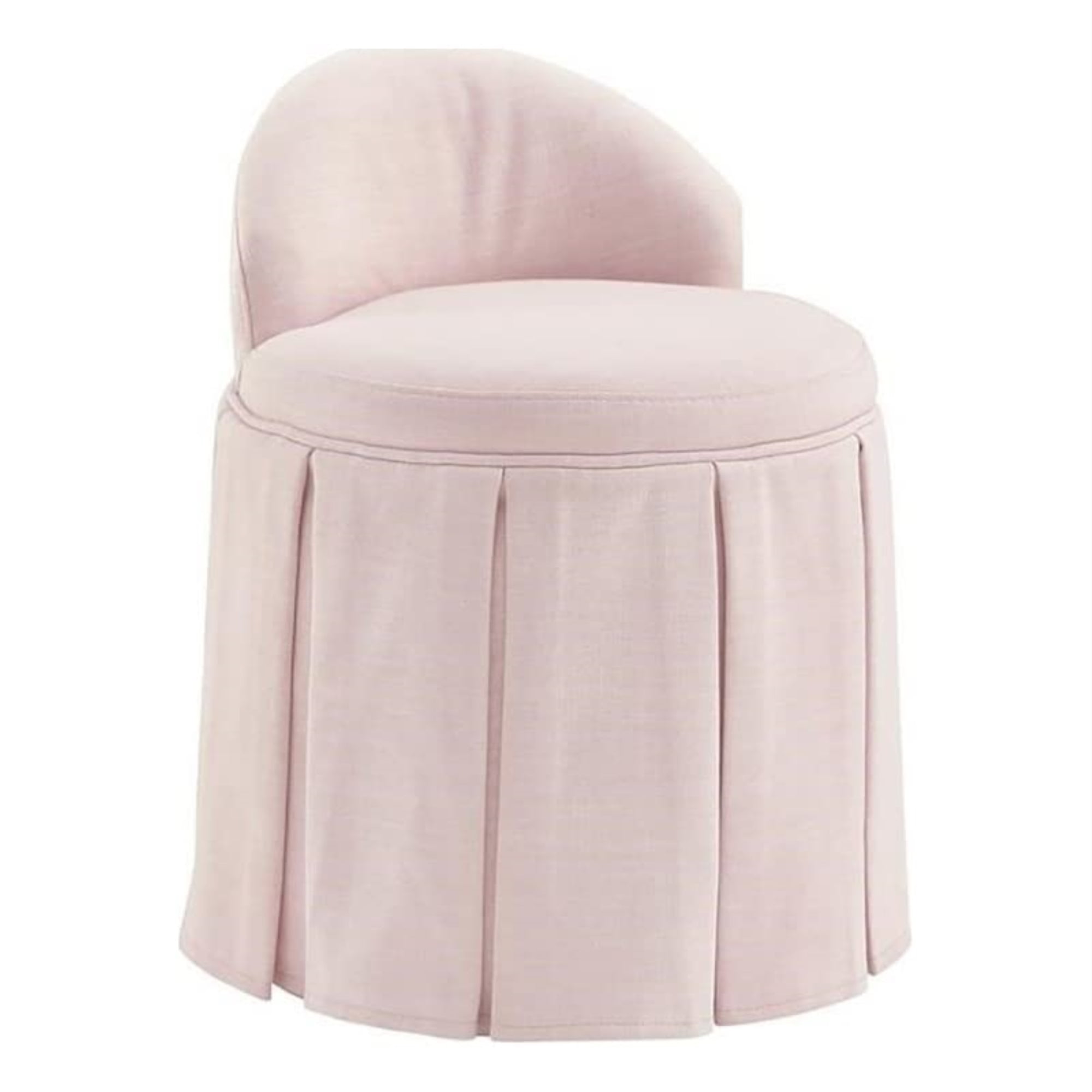 Adleigh Linen Vanity Stool Light Pink