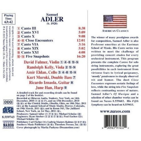 Adler / Fulmer / Kelly - Music for Strings - Music & Performance - CD