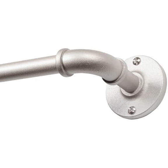 Adler Indoor/Outdoor Brushed Nickel Silver Curtain Rod, Adjustable 48 to 84 Inch Curtain Rod for Windows and Patio