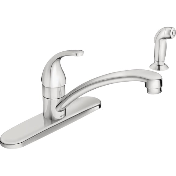 Moen Adler Single Handle Kitchen Faucet - 4 Hole With Side Spray - Chrome