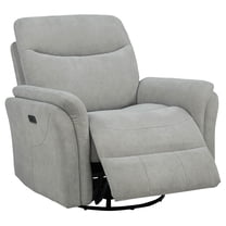 Adler Upholstered Power Swivel Glider Recliner Ivory