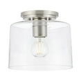 thumbnail image 1 of Adley Collection One-Light Brushed Nickel Clear Glass New Traditional Flush Mount Light, 1 of 8
