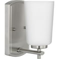 thumbnail image 1 of Adley Collection One-Light Brushed Nickel Etched Opal Glass New Traditional Bath Vanity Light, 1 of 14