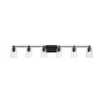 thumbnail image 1 of Adley Collection Six-Light New Traditional Matte Black Clear Glass Bath Vanity Light, 1 of 12
