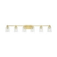thumbnail image 1 of Adley Collection Six-Light New Traditional Satin Brass Clear Glass Bath Vanity Light, 1 of 12