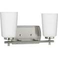 thumbnail image 1 of Adley Collection Two-Light Brushed Nickel Etched Opal Glass New Traditional Bath Vanity Light, 1 of 14