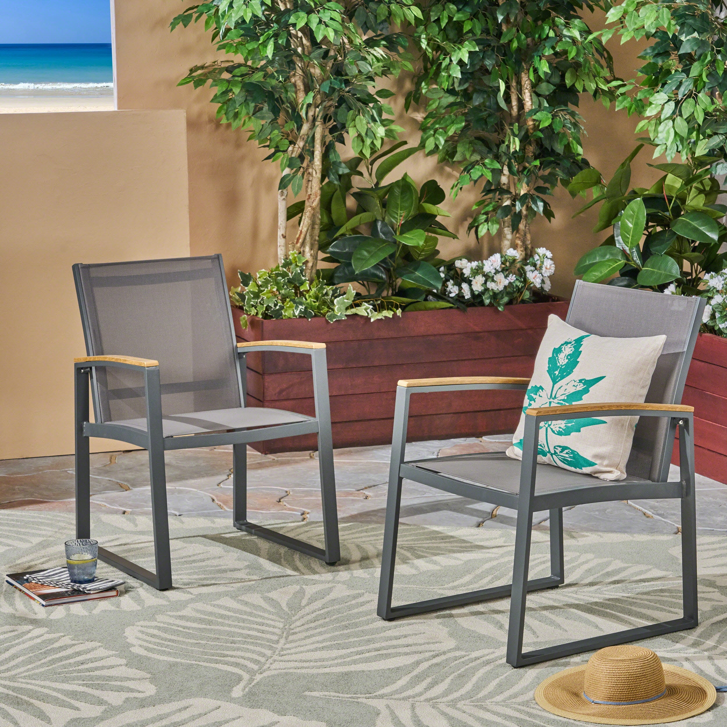 aluminum mesh outdoor chairs