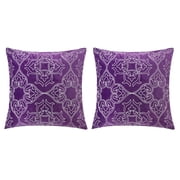 Adlynn Purple Abstract Polyester 20 in. x 20 in. Throw Pillow Set of 2