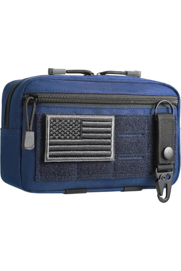 Admin Pouch Utility Laser Cut EDC Tool Pouch Bag Horizontal Modular Pouches Include US Flag Patch and Keychain