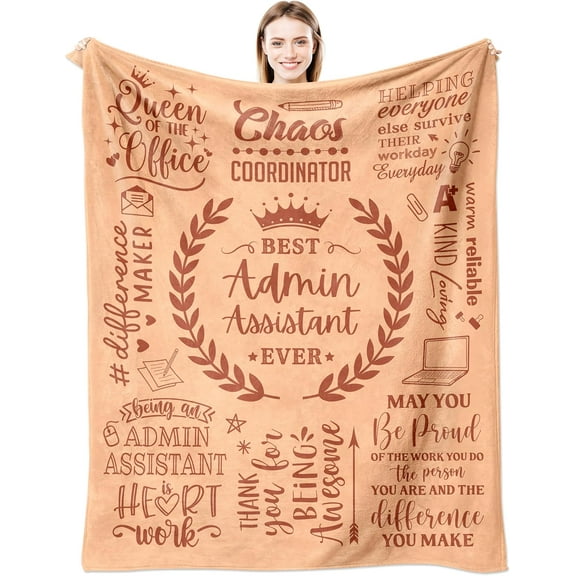Administrative Assistant Gifts Blanket 60"x50", Administrative Professional Day Gifts for Women, Administrative Assistant Day Gifts, Admin Assistant Appreciation Gifts, Administrator Professional Day