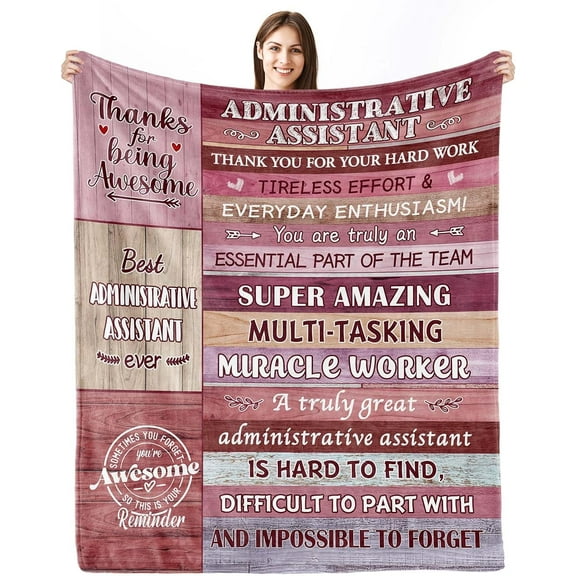 Administrative Assistant Gifts Blanket, Gifts for Administrative Assistants, Administrative Assistant Day Gifts, Administrative Assistant Throw Blanket 60"x50"