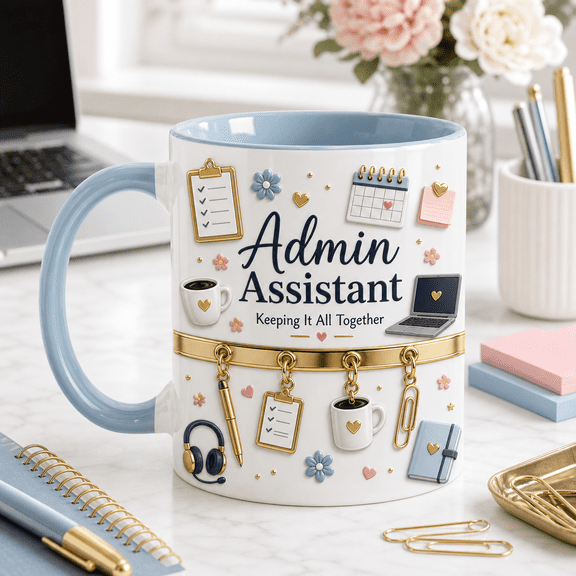 Administrative Assistant Mug 3D Effect Office Gift for Admin Assistant