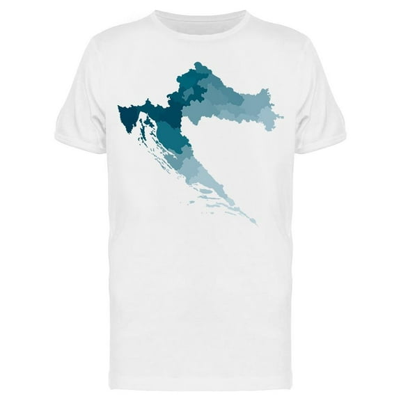 Administrative Map Of Croatia T-Shirt Men -Image by Shutterstock, Male XX-Large