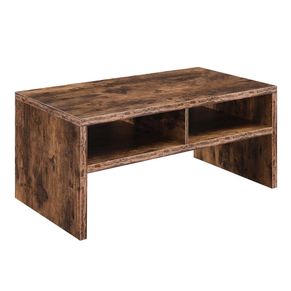 Admiral Coffee Table With Shelves - Minimalist Antique Style Coffee Table with Large Surface and 3 Tiers of Spacious Shelving for Display and Storage, 40" x 20.75" x 18"