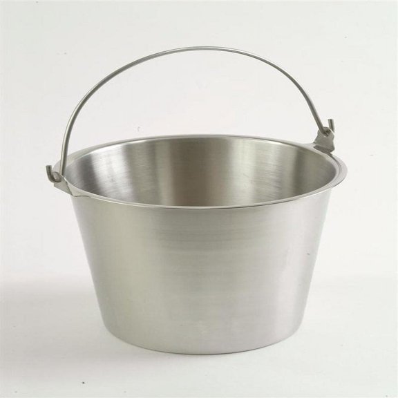 Admiral Craft Pure Brushed Stainless Steel Milk Pail 10 Inch 13 Quart