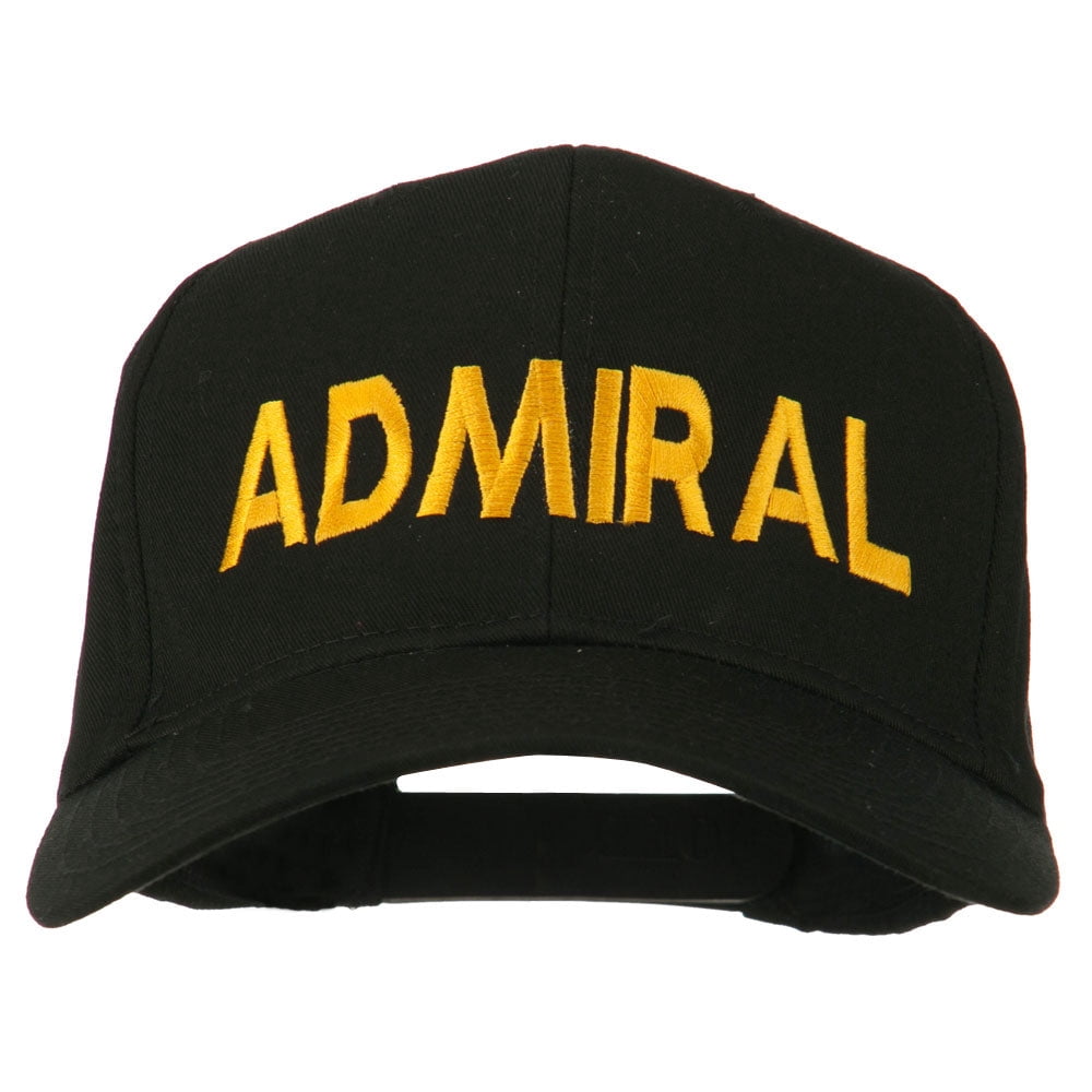 Admiral Embroidered Cotton Twill Cap - Black OSFM - Walmart.com