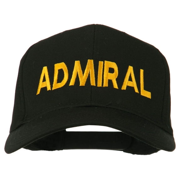 Admiral Embroidered Cotton Twill Cap - Black OSFM