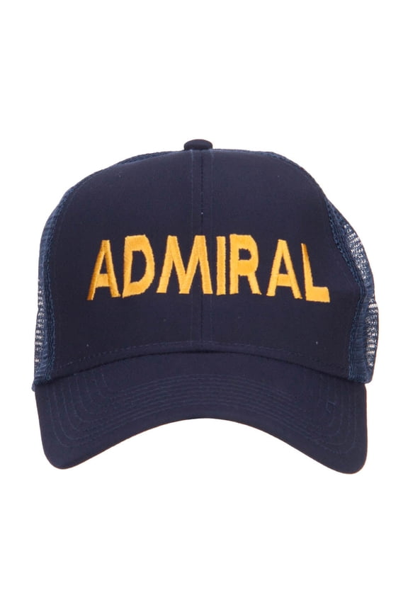 Admiral Embroidered Mesh Cap - Navy OSFM
