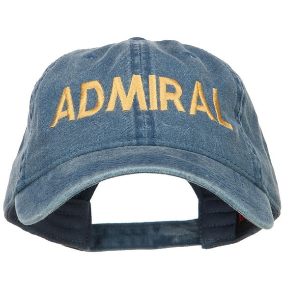 Admiral Embroidered Washed Buckle Cap - Navy OSFM