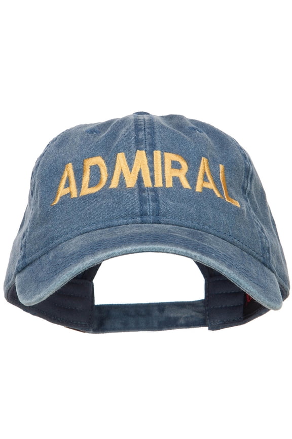 Admiral Embroidered Washed Buckle Cap - Navy OSFM