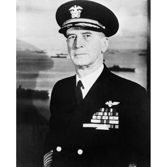 Admiral Ernest King In Full Naval Uniform History (24 x 36)