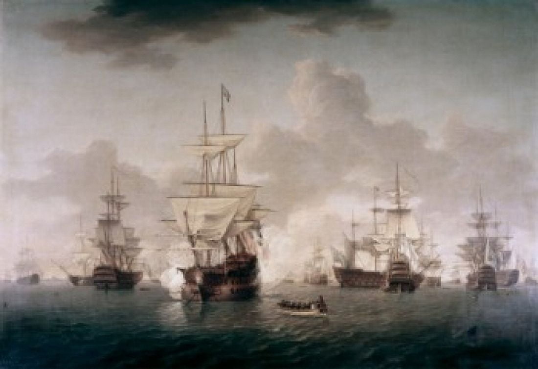 Admiral Lord Howe Joining His Flagship William Anderson (1757-1837 Scottish) Canvas Art - William Anderson (18 x 24)