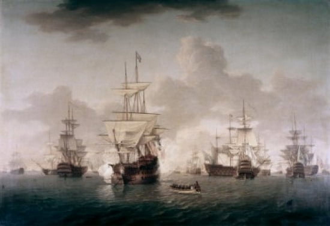 Admiral Lord Howe Joining His Flagship William Anderson (1757-1837 Scottish) Canvas Art - William Anderson (24 x 36)