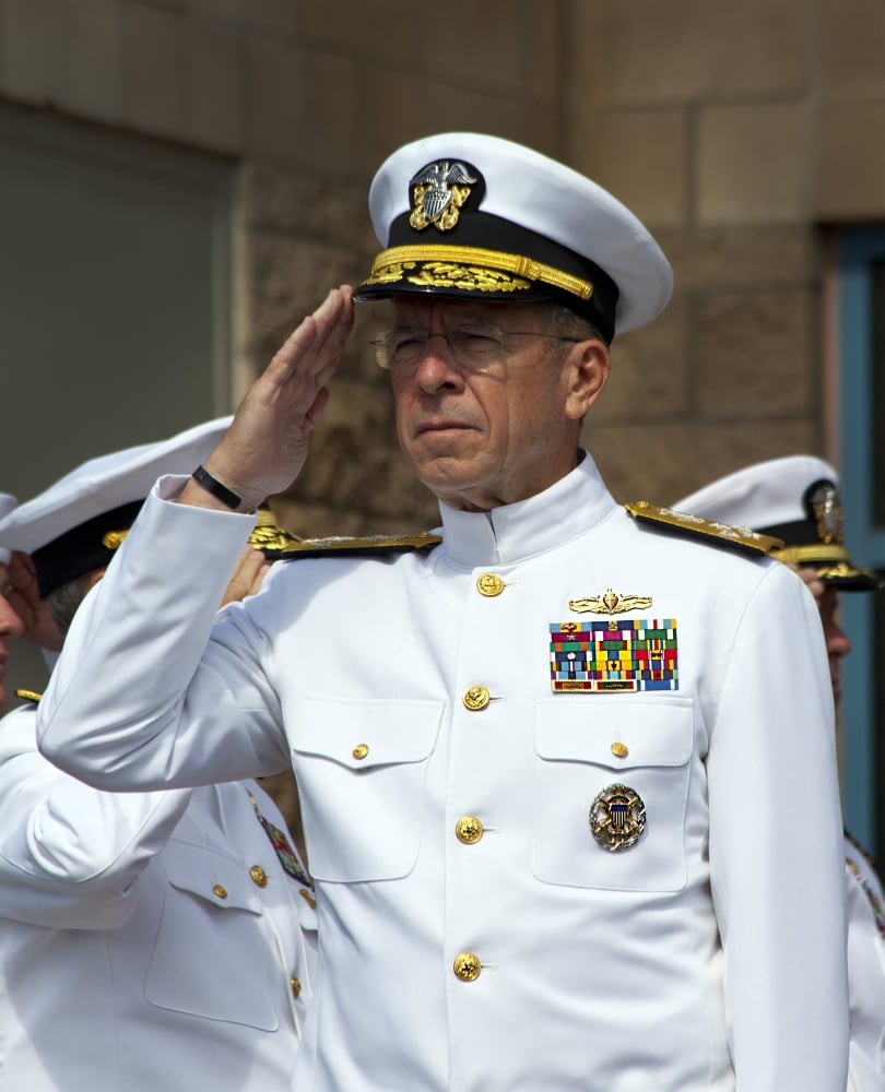 Admiral Michael Mullen salutes at a retirement ceremony Canvas Art - Michael WoodStocktrek Images (26 x 31)