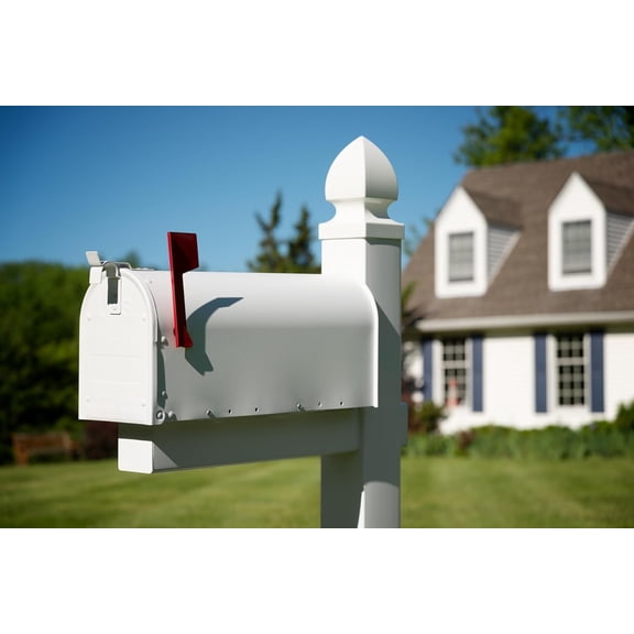 Admiral Rust-Proof Aluminum Post Mounted Curbside Mail Box for Outside Residential Delivery