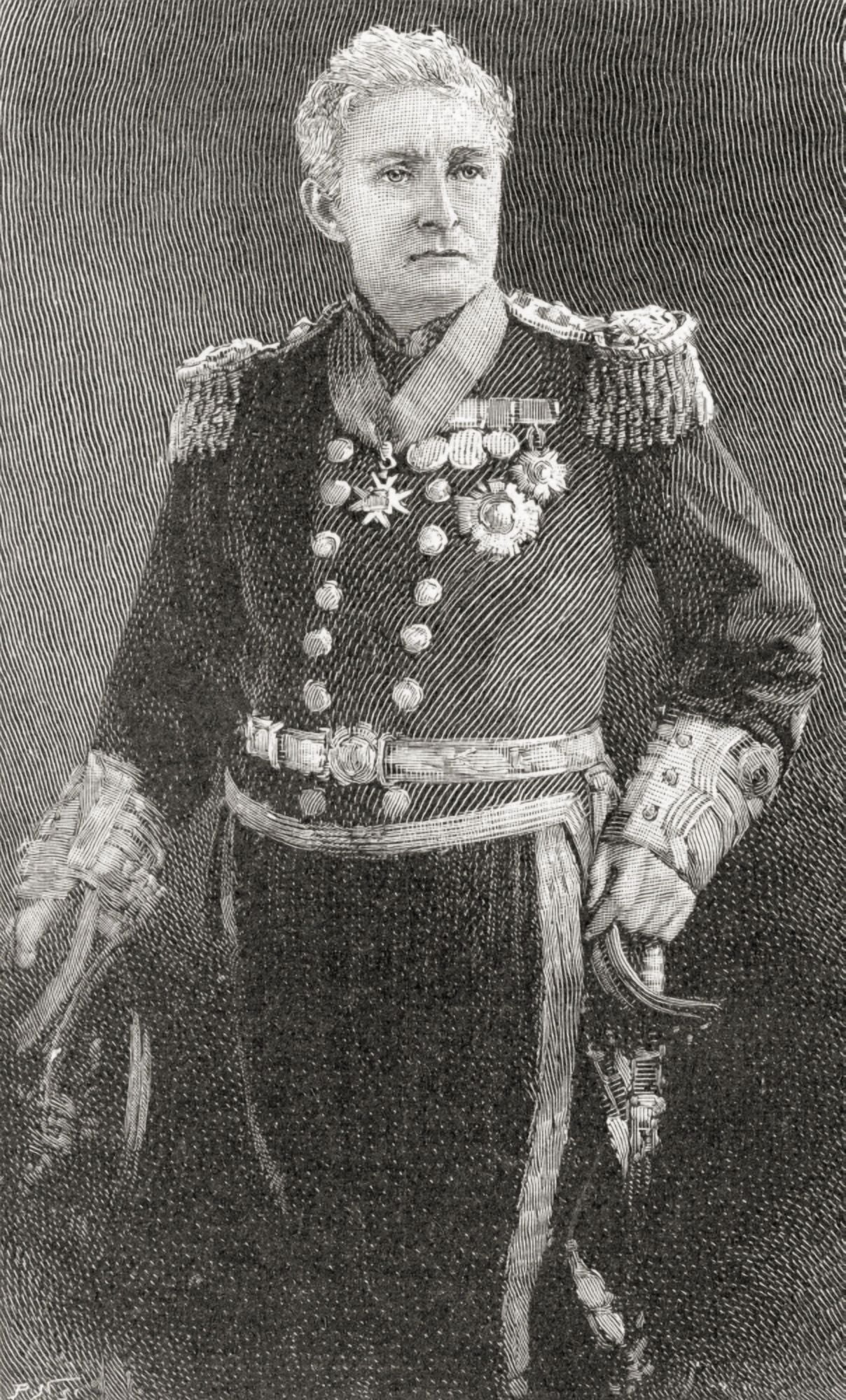 Admiral Sir John Charles Dalrymple-Hay 3Rd Baronet 1821 Canvas Art - Ken Welsh Design Pics (24 x 38)