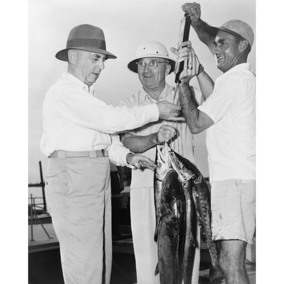 Admiral William Leahy And President Truman With Their Fishing Catch At Key West History (24 x 36)