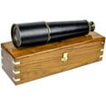thumbnail image 1 of Admiral's 32" Solid Antique Black Brass Spyglass with Genuine Rosewood Decorative Anchor Inlaid Storing Case | Military Retirees' Gifts & Pirate Decor | Nagina International, 1 of 4